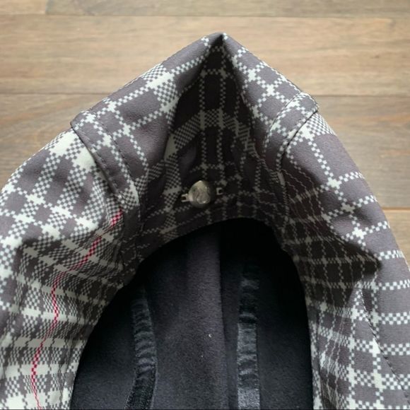 LULULEMON Apres Jacket Gray Multi Plaid Hooded Long Rain - Picture 6 of 12